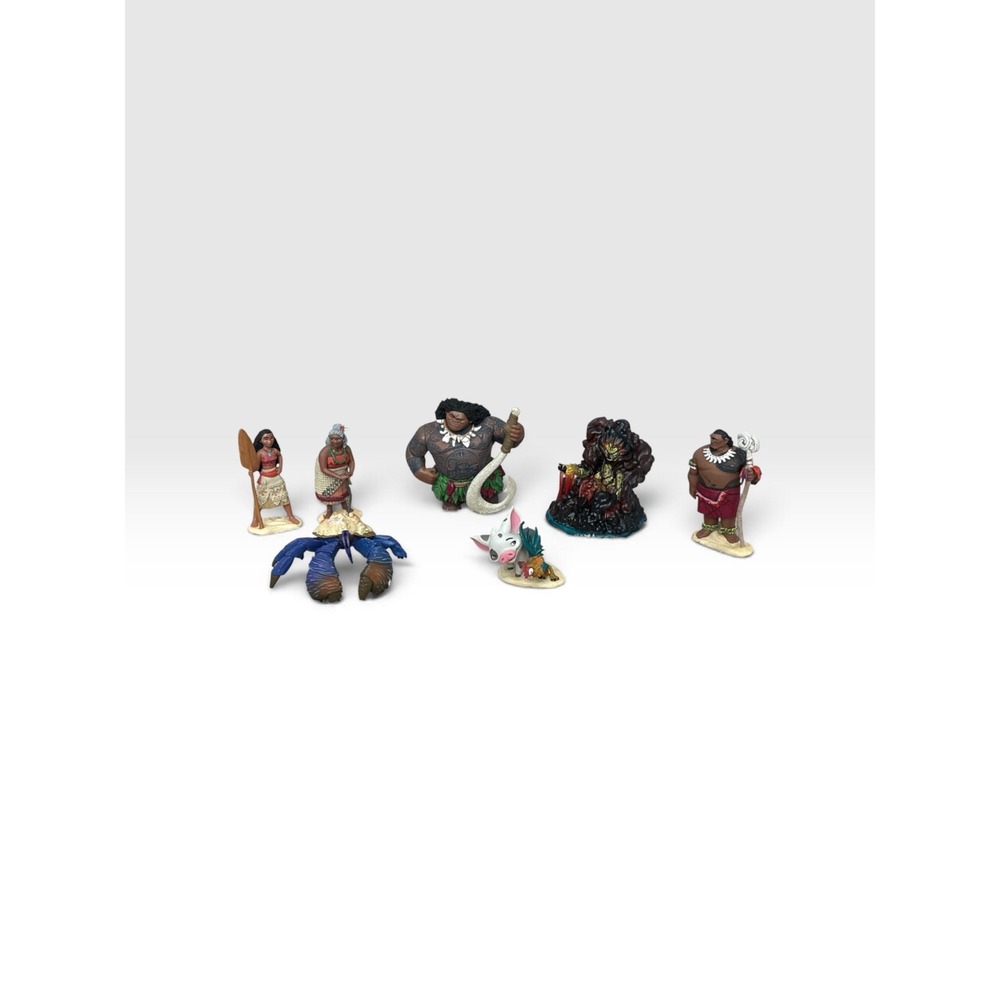 Disney Moana Deluxe Figure Playset Maui Moana Te Ka Tamatoa Pua 7 Piece Set